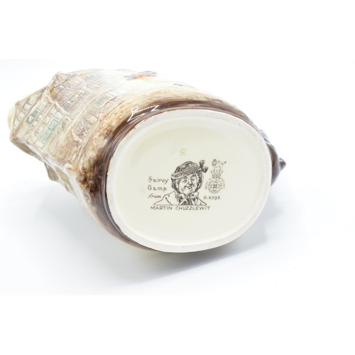 186 - Royal Doulton embossed Dickens ware jug 'Sairey Gamp'
