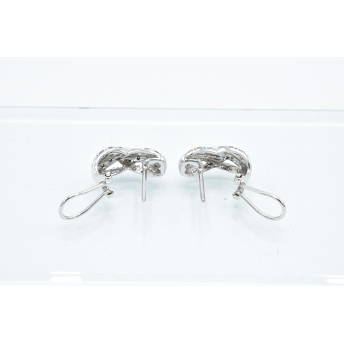 202 - 9ct white gold earrings with diamonds: 3.9 grams total weight