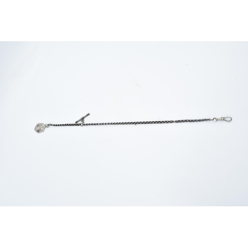 207 - Silver Albert chain with fob: 13 grams