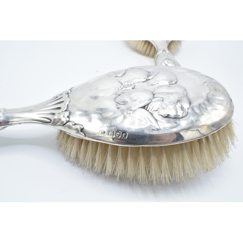 220 - Silver brushes with the Reynold's Angels design (London Circa 1901)