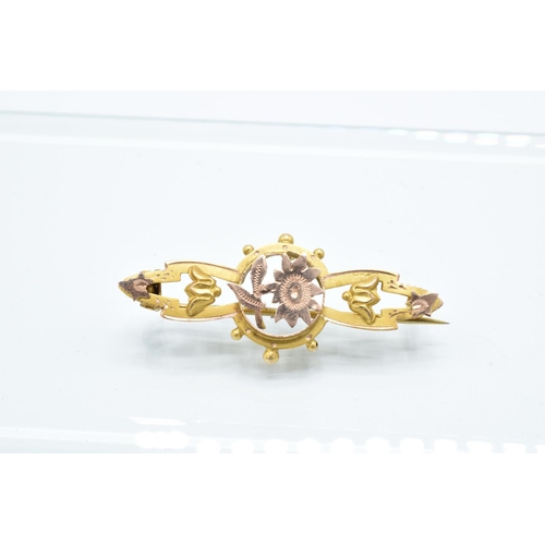 227 - 9ct gold ladies sweetheart brooch (1.5 grams)