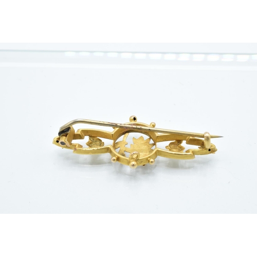 227 - 9ct gold ladies sweetheart brooch (1.5 grams)