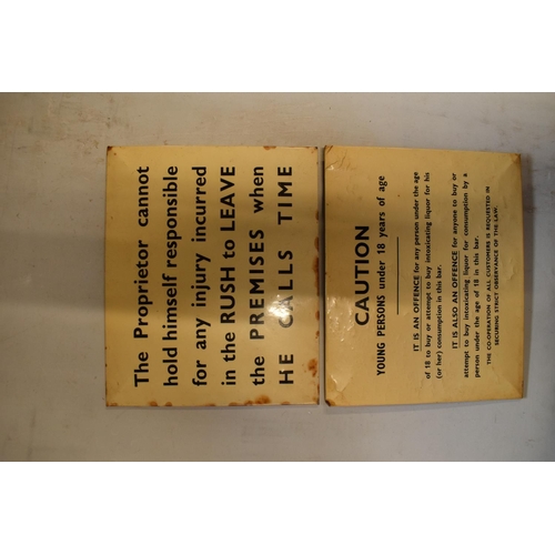 24 - 20th century card backed pub notice signs