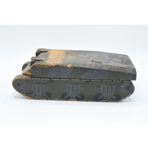 277 - 1940s wartime homemade toy in the form of a wooden tank called Flossie