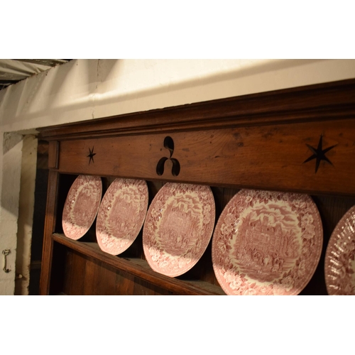 279 - 18th century oak Welsh dresser with 3 draws complete with top