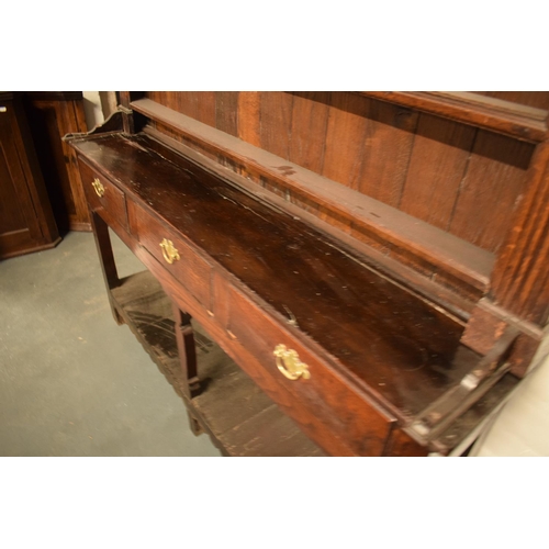 279 - 18th century oak Welsh dresser with 3 draws complete with top