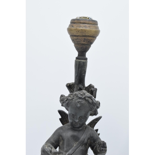 296 - Victorian cherub figural oil lamp base