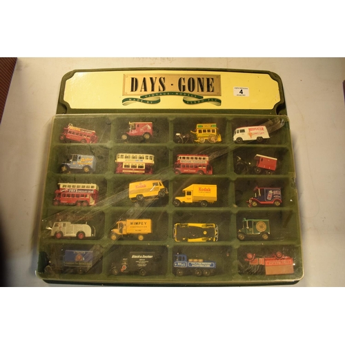 4 - Days Gone /Lledo Vintage Models display unit together with 20 vehicles (21)