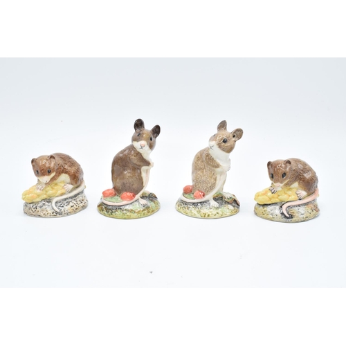 61 - Beswick Mouse figures to include: harvest Mouse 3397 x2 and Woodmouse 3399 x2 (4)