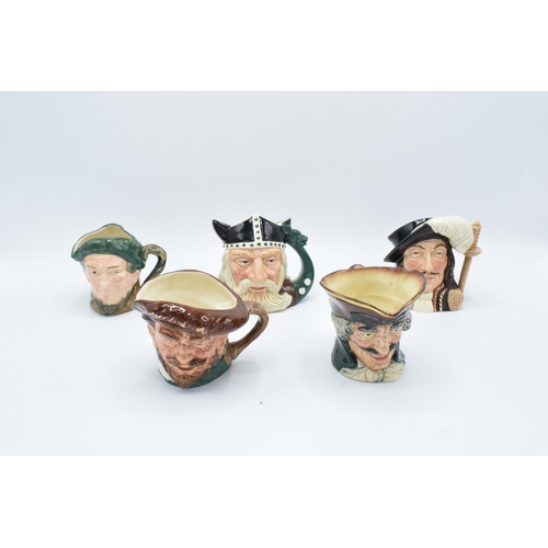 84 - Small Royal Doulton character jugs to include Viking, Auld Mac, Drake, Athos and Dick Turpin