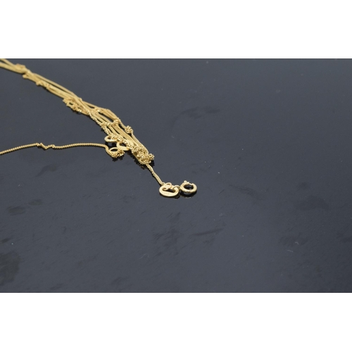 211A - 9ct gold necklaces which are tangled and one bit has been broken off so are therefore sold as scrap ... 