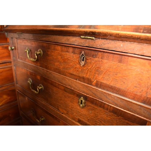 351 - Georgian oak bureau with brass fixtures