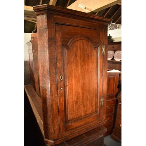 359 - George III oak corner cabinet with arched panel door