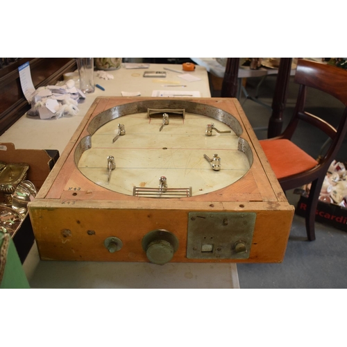 103 - Mid 20th century table top fairground ice hockey/ football game in working order. In working order w... 