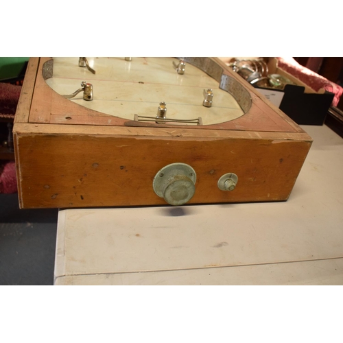 103 - Mid 20th century table top fairground ice hockey/ football game in working order. In working order w... 