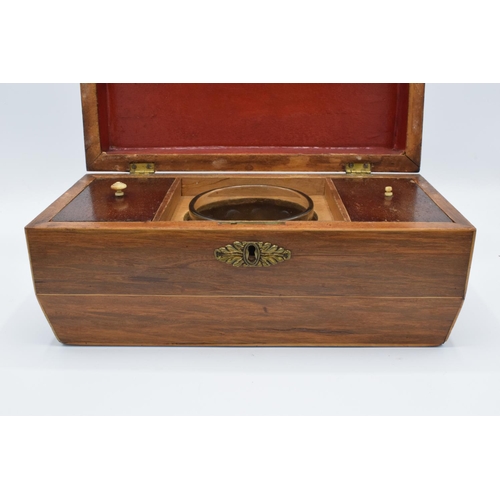 107 - 19th century tea caddy complete with original lids and brass hinges with an associated mixing bowl. ... 