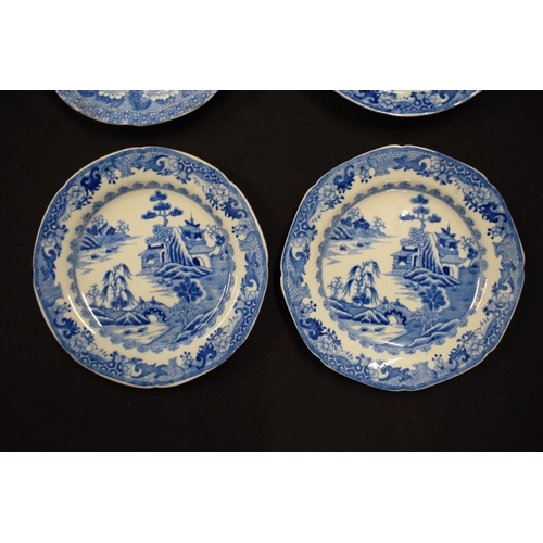 157 - A collection of blue and white plates to include Joshua Turner circa 1810 together with an Adams exa... 