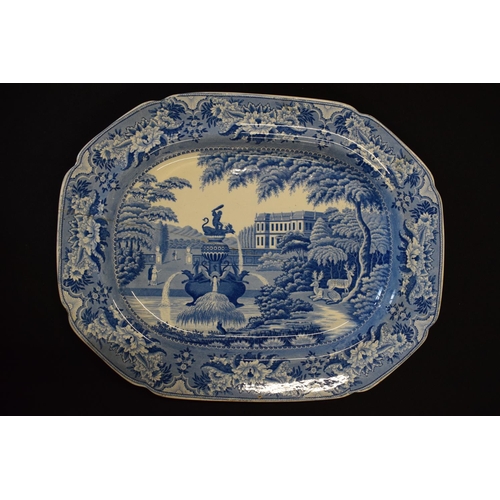 169 - A collection of 19th century meat dishes to include Trentham Hall by Mason, Wedgwood Blue Claude and... 