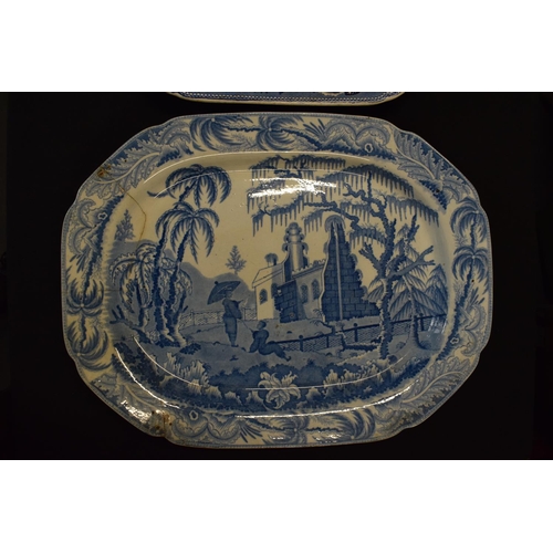 172 - 19th century plates to include Davenport and one unmarked example of British scenes (2) Both are dam... 