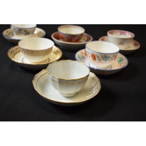 174 - A collection of 19th century tea cups and saucers made by various English potter mainly in the style... 