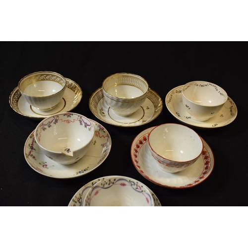 175 - A collection of 19th century tea cups and saucers made by various English potter mainly in the style... 