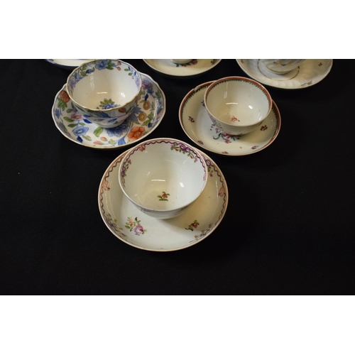 176 - A collection of 19th century tea cups and saucers made by various English potter mainly in the style... 