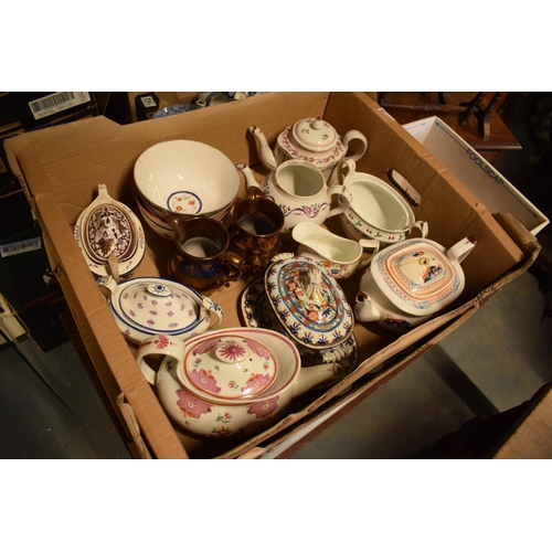 188 - 19th century English pottery to include teapots, bowls, tureens etc (mostly a/f) Mostly a/f no posta... 