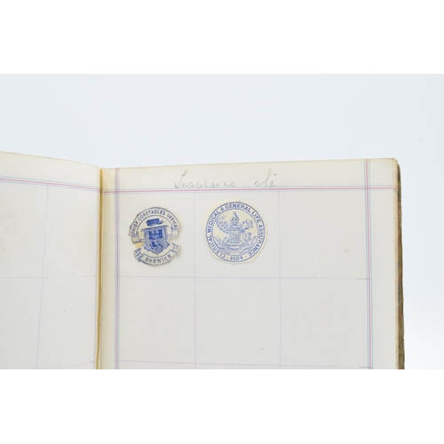 198 - Antique crest book to include crests from: MPs, Royalty and famous figures, hotels, schools, militar... 