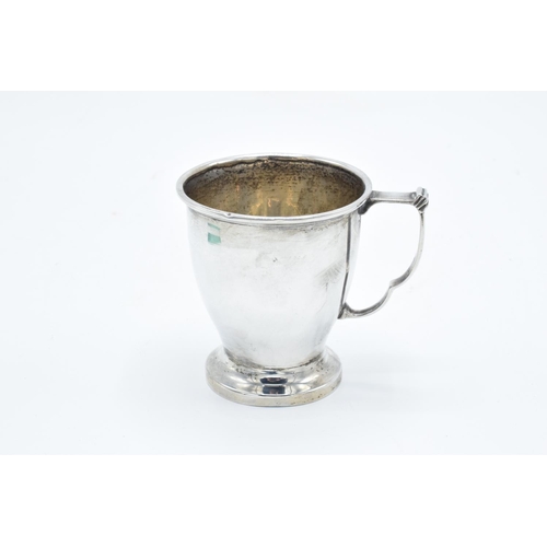 202 - Silver christening mug made by Roberts and Pore, hallmarked for Birmingham 1943 (82.1 grams) In good... 