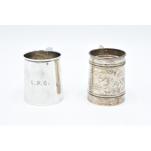 227 - Silver christening mugs: Hallmarked for Sheffield 1917 and Birmingham 1909 (total 124 grams)