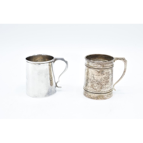 227 - Silver christening mugs: Hallmarked for Sheffield 1917 and Birmingham 1909 (total 124 grams)