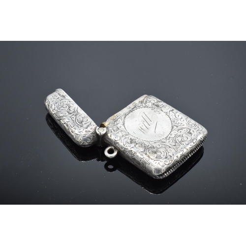 235 - Silver vesta case: Birmingham 1897 (19.7 grams) in good condition with minor issues as expected such... 