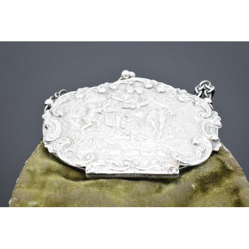 245 - Silver chatelaine purse: Birmingham 1900