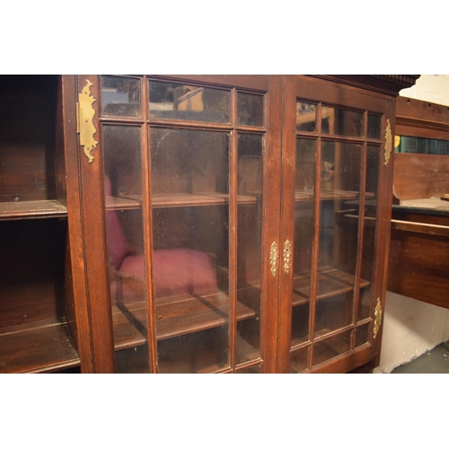 284 - Late Victorian/ early Edwardian wall display unit. In good condition with some signs of wear. 144 x ... 