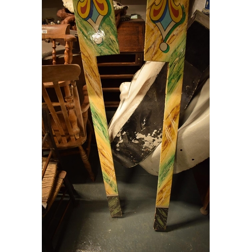 291 - Mid 20th century fairground entrance boards for a speedway ride. In original untouched condition so ... 