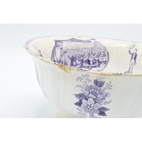 51 - William IV pottery footed bowl of the Reform Bill circa 1830s (We are for our King and the People) T... 