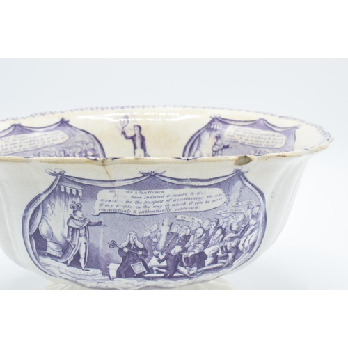 51 - William IV pottery footed bowl of the Reform Bill circa 1830s (We are for our King and the People) T... 