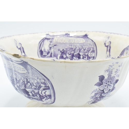 51 - William IV pottery footed bowl of the Reform Bill circa 1830s (We are for our King and the People) T... 