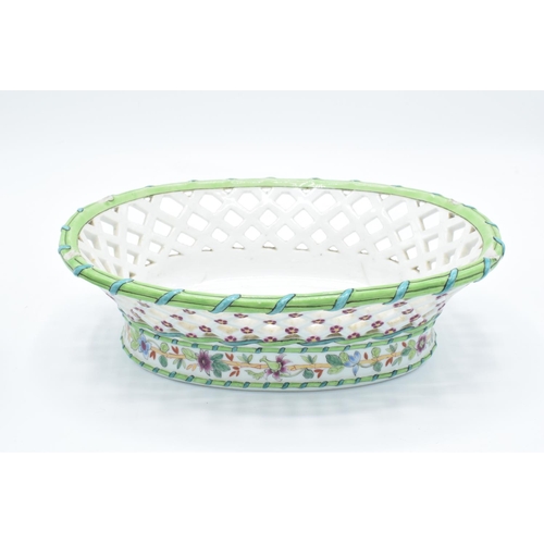 54 - Ed Honore á Paris pierced oval dessert baskets (a/f) Both are lacking their handles. One has hairlin... 