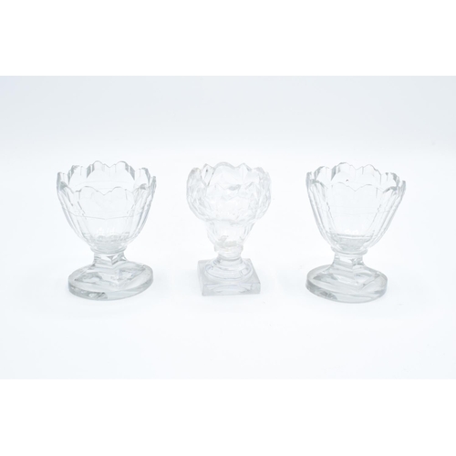 59 - A collection of small antique glass monteiths (3) All with chipping to the rim and the base. 10cm ta... 