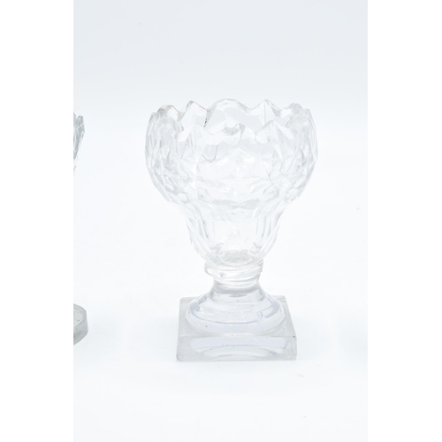 59 - A collection of small antique glass monteiths (3) All with chipping to the rim and the base. 10cm ta... 