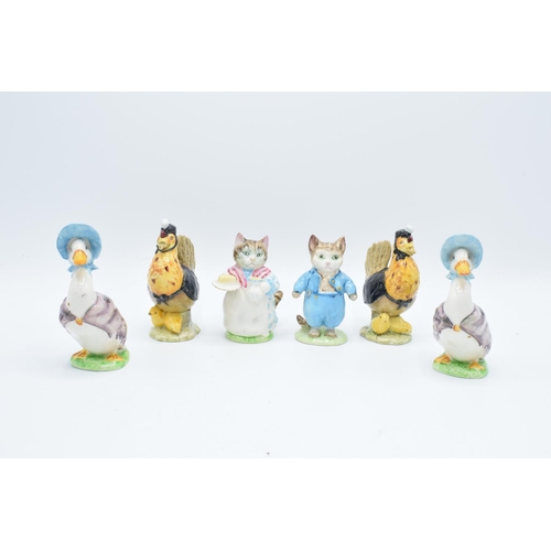 64 - Beswick Beatrix Potter figures to include: Ribby and Tom Kitten (both gold oval stamps) together wit... 