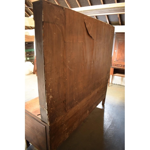 294 - Georgian large oak dresser with spice drawers: 4 draws wide. All original brass handles. Some damage... 