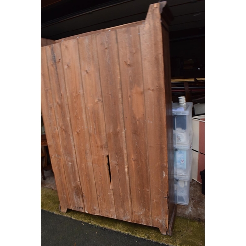 306 - Late Victorian pitch pine stained school cupboard made by The Midland Educational Company. In good f... 