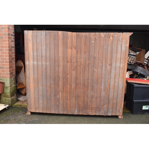 307 - Late Victorian double fronted pitch pine linen/ housekeepers cupboard. The item is in good solid, fu... 