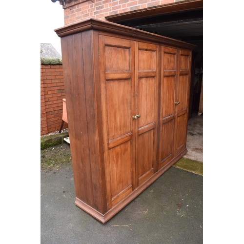 307 - Late Victorian double fronted pitch pine linen/ housekeepers cupboard. The item is in good solid, fu... 