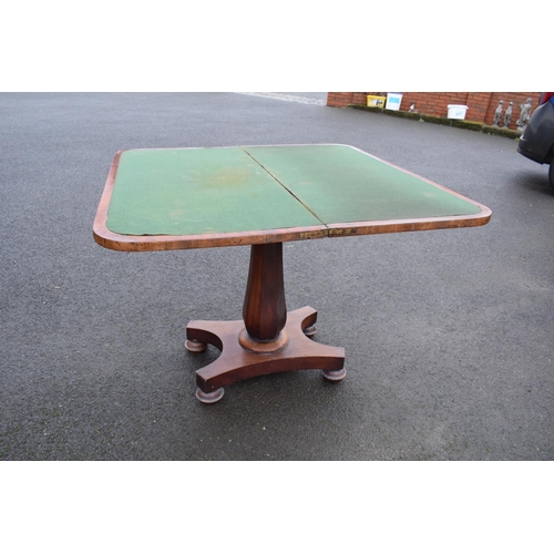 320 - Late Victorian rosewood fold-over games table. The piece functions well and folds/ slides well. Ther... 