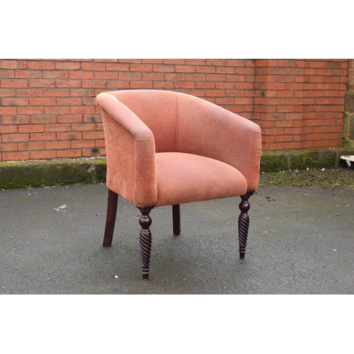 331 - Victorian upholstered mahogany parlour chair