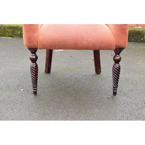 331 - Victorian upholstered mahogany parlour chair