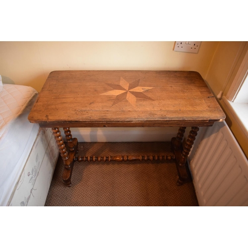 333 - Victorian inlaid side table 89 x 44 x 71cm